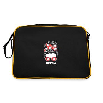 Handballer Oma Handball - Retro Tasche - Schwarz/Gold - Hinten