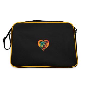 Pit Terrier Dog Heart Love - Retro Bag - black/gold - Back
