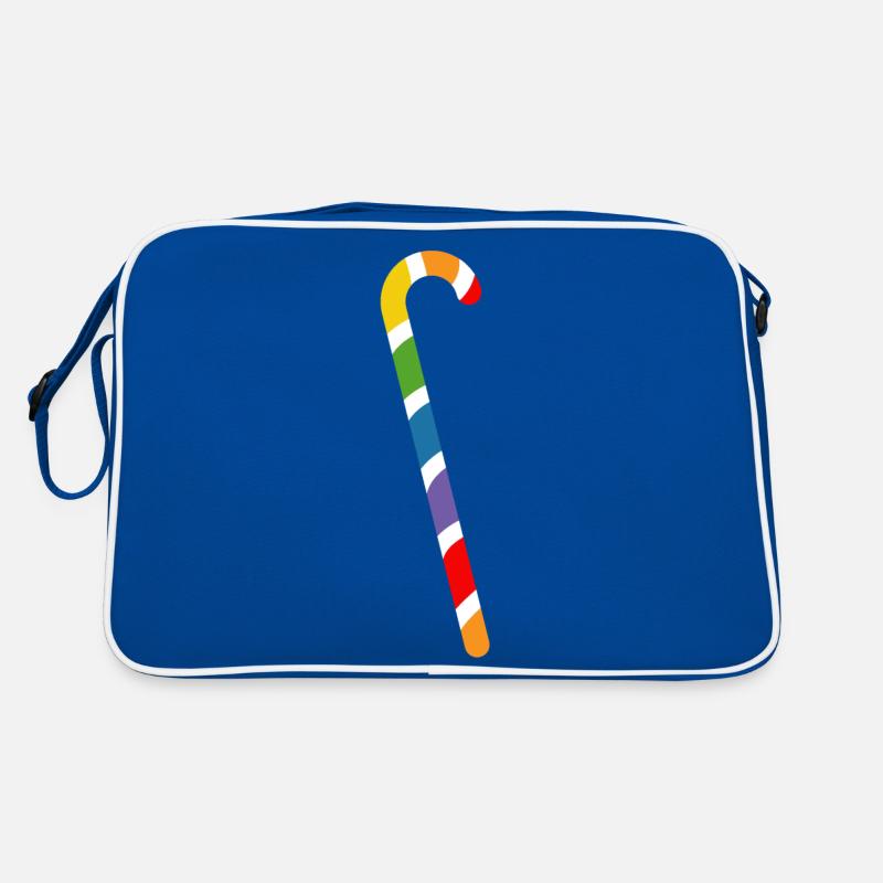 rainbow candy cane lgbtqi queer Retro Bag