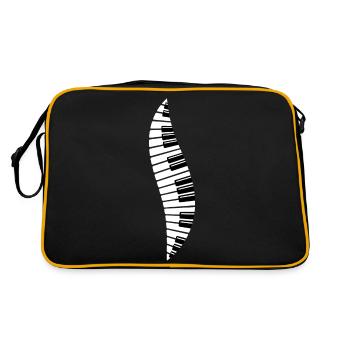 I like the piano, musical note - Retro Bag - black/gold - Back