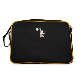 chat excité joue au badminton badminton badminton badminton - Sac Retro - noir/or - Dos