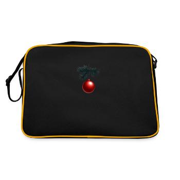 Magie de Noël : Boule rouge sur la branche de sapin - Sac Retro - noir/or - Dos