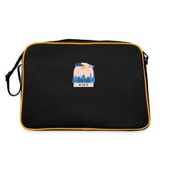 Ukraine Kiev Design Logo Europe Kiev - Sac Retro - noir/or - Dos
