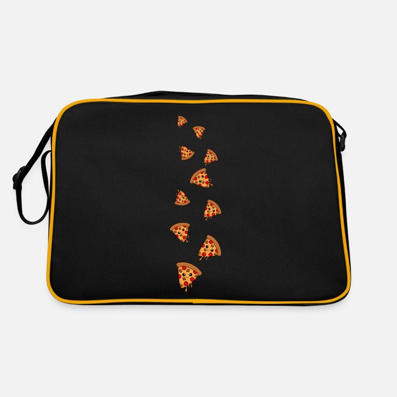 Pizza Comic - Retro Tasche - Schwarz/Gold
