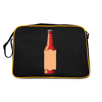 Beer Bottle Beer Drinking Symbol - Retro Bag - black/gold - Back
