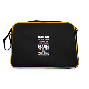 Kroaten Kroate Kroatin Hrvatska Kroatien - Retro Tasche - Schwarz/Gold - Hinten