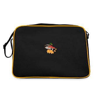 Duck Autumn Bird Birdwatcher Halloween Spooky - Retro Bag - black/gold - Back
