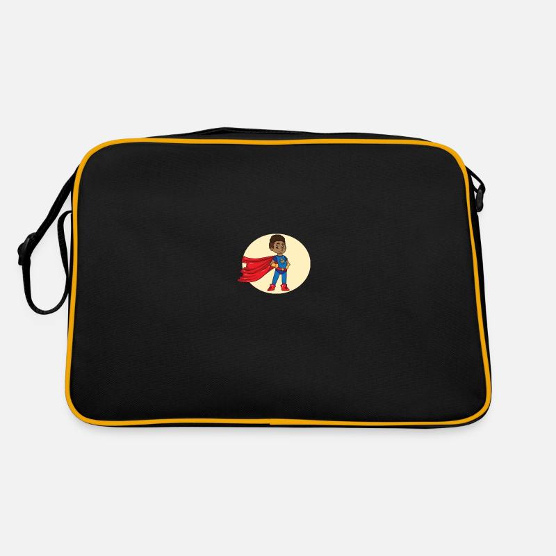 Superheld afro afroamerikanisch - Retro Tasche - Schwarz/Gold
