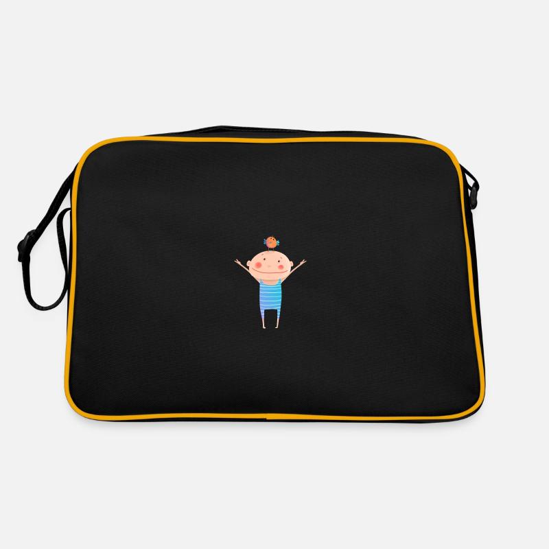 Vogel - Retro Tasche - Schwarz/Gold