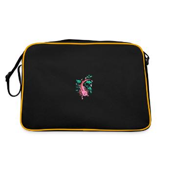 Axolotl Salamander - Retro Tasche - Schwarz/Gold - Hinten