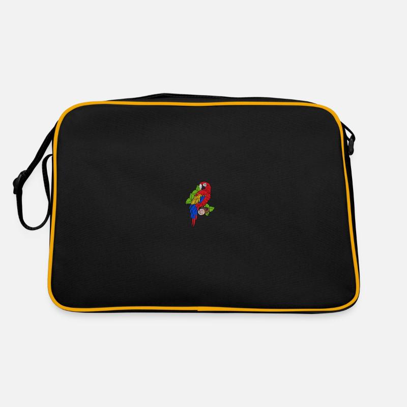 Papagei - Retro Tasche - Schwarz/Gold