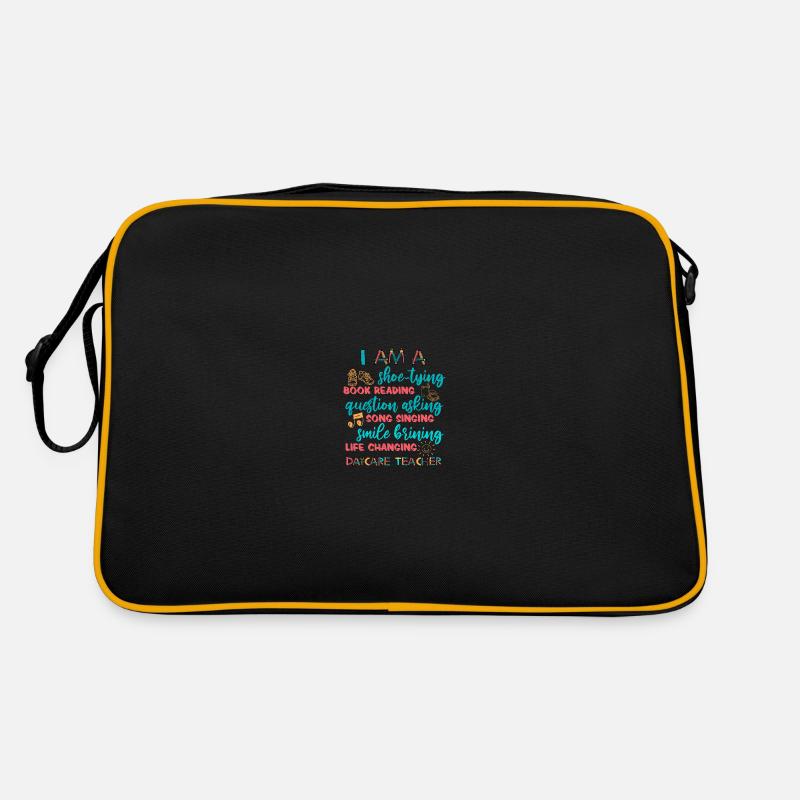 Kindergärtnerin Tagesmutter Erzieher - Retro Tasche - Schwarz/Gold