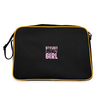 Friseur Hairstylist Friseur - Retro Tasche - Schwarz/Gold - Hinten