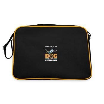 Parachutist Parachuting Dog - Retro Bag - black/gold - Back