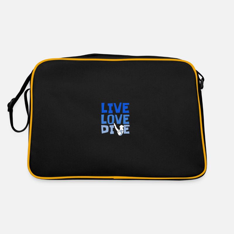 Turmspringen Turmspringer Liebe - Retro Tasche - Schwarz/Gold