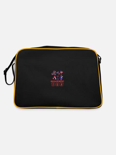 Biologie Biologe Moleküle Molekularbiologe - Retro Tasche - Schwarz/Gold - Hinten