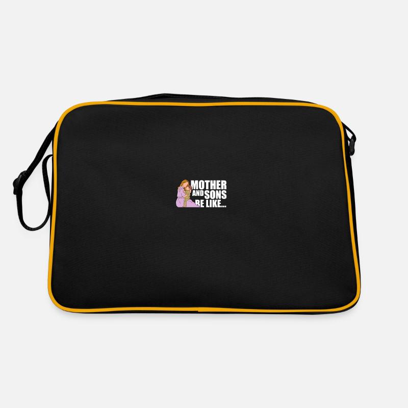 Mom Mutter Sohn - Retro Tasche - Schwarz/Gold