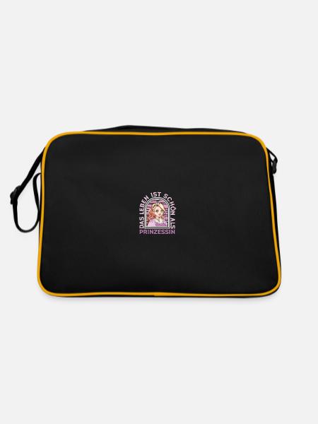 Prinzessin Fun - Retro Tasche - Schwarz/Gold - Hinten