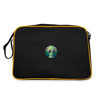 Alien Außerirdischer - Retro Tasche - Schwarz/Gold - Hinten