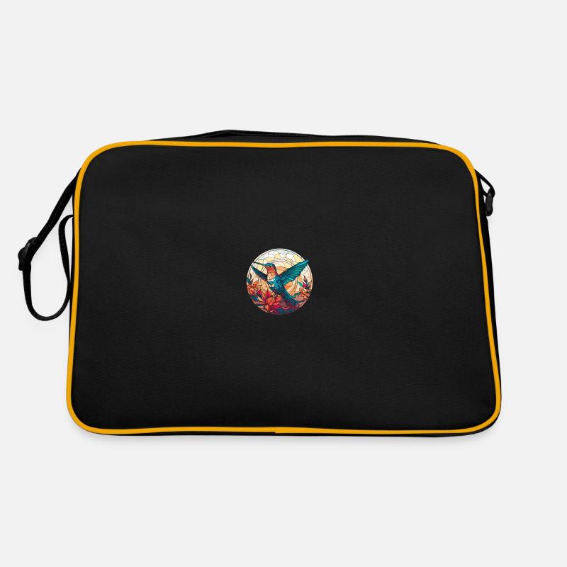 Colibri vitrail - Sac Retro - noir/or