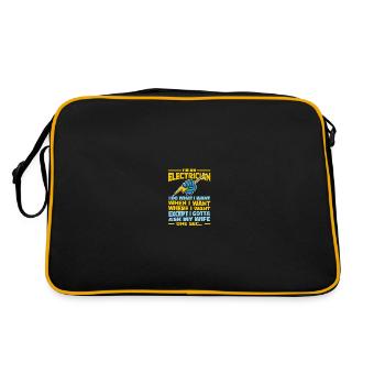 Electrician, Electronics Technician - Retro Bag - black/gold - Back