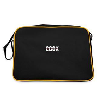 Koch Kochen Ekg Heartbeat - Retro Tasche - Schwarz/Gold - Hinten