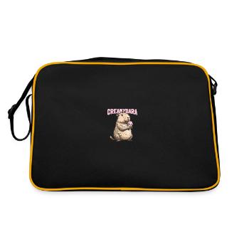 Eiscreme Wasserschwein Creamybara - Retro Tasche - Schwarz/Gold - Hinten