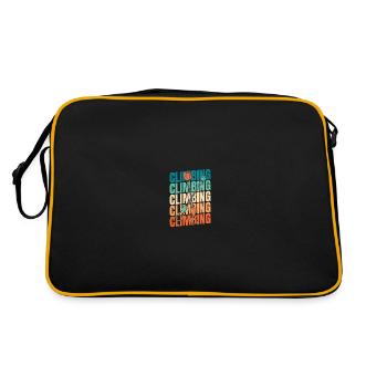 Klettern Kletterer - Retro Tasche - Schwarz/Gold - Hinten