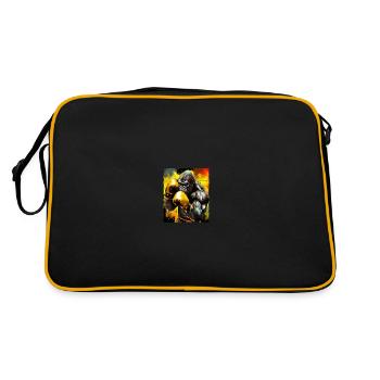 Gorilla Boxer Boxen Beast - Retro Tasche - Schwarz/Gold - Hinten