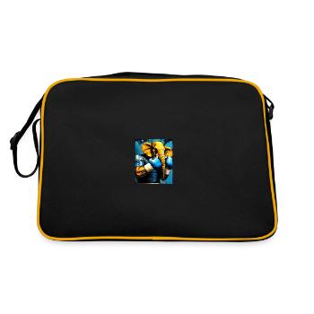 Elefant Boxer Boxen - Retro Tasche - Schwarz/Gold - Hinten
