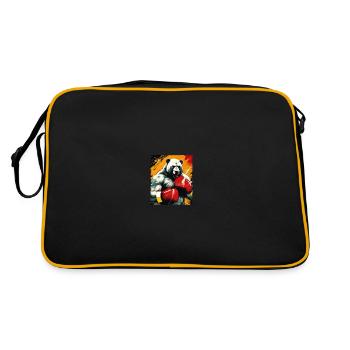 Polar Bär Boxer Boxen Eisbär Boxing - Retro Tasche - Schwarz/Gold - Hinten