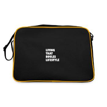 Boules Boccia Petanque Style de vie Dicton - Sac Retro - noir/or - Dos