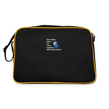 ein leben ohne tardis - Retro Tasche - Schwarz/Gold - Hinten