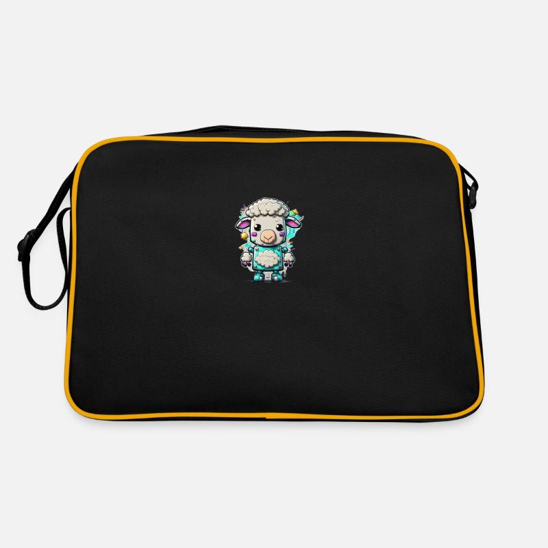 Robot Sheep - Retro Bag - black/gold