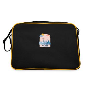 Frankreich Paris Logo Design Europe Urlaub - Retro Tasche - Schwarz/Gold - Hinten