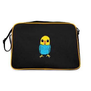 Cute little parakeet - Retro Bag - black/gold - Back