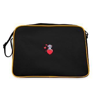Eléphant bébé Sur coeur - Sac Retro - noir/or - Dos
