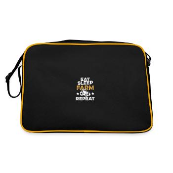 eat sleep farm repeat - Sac Retro - noir/or - Dos
