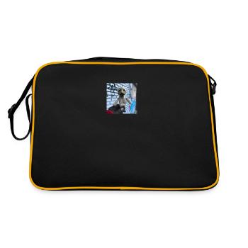 puppet knitted out of wool - Retro Tasche - Schwarz/Gold - Hinten