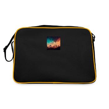 Ki-generated painting - Retro Bag - black/gold - Back