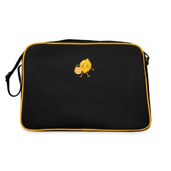 Easy peasy lemon do orange squeesy, verrückte Zit - Retro Tasche - Schwarz/Gold - Hinten
