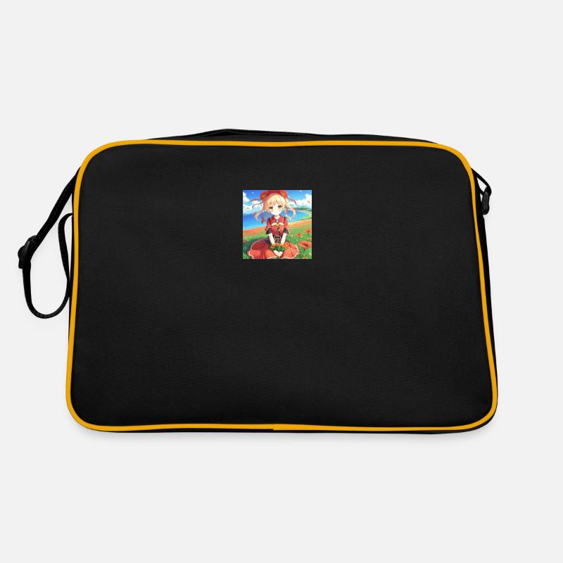 Anume Mohnblumen Motiv Retro Tasche