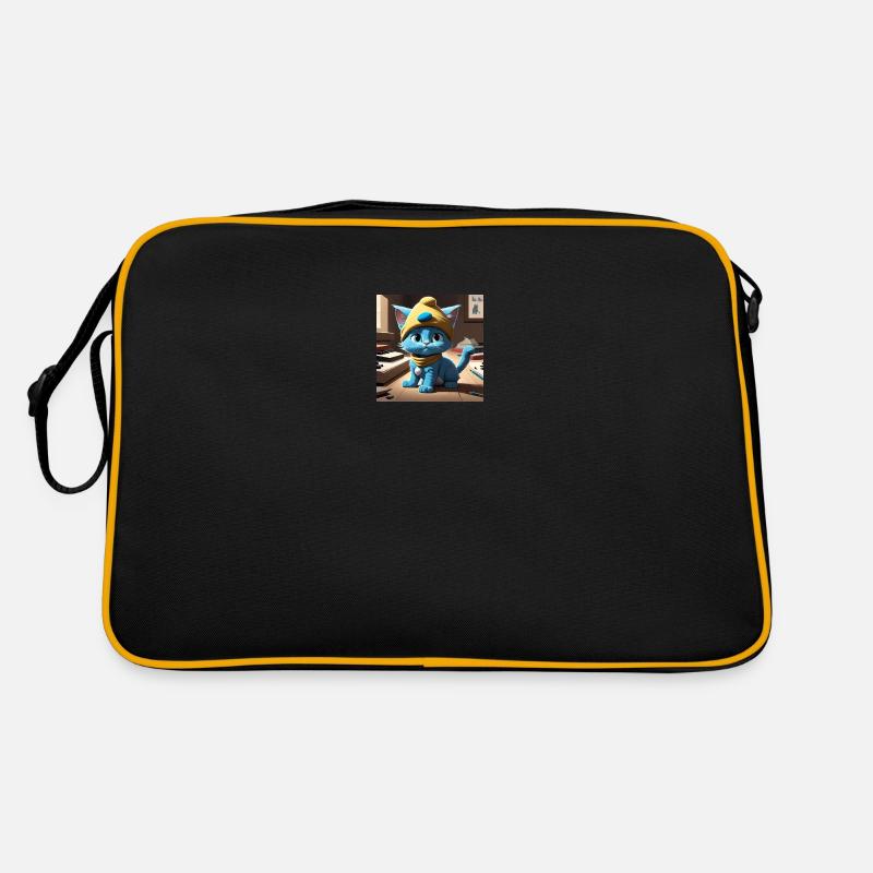 Blaue Katze Retro Tasche
