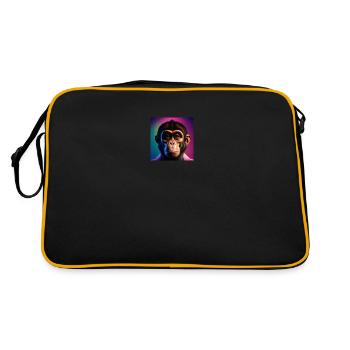 Frecher Affe - Retro Tasche - Schwarz/Gold - Hinten