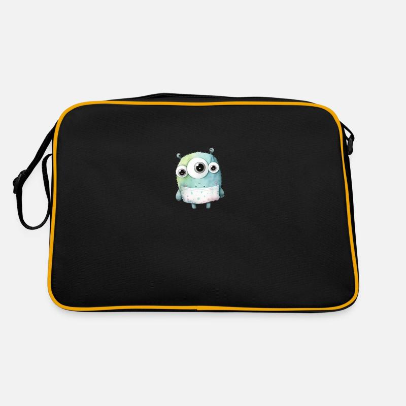 Mignon monstre aquarelle Sac Retro