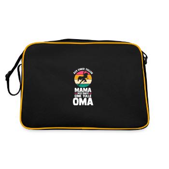 Mutter Mama Großmutter Oma - Retro Tasche - Schwarz/Gold - Hinten