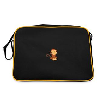 Cute little monkey - Retro Bag - black/gold - Back