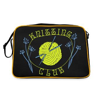 Knitting, Knitting Club, Knitting Club - Retro Bag - black/gold - Back