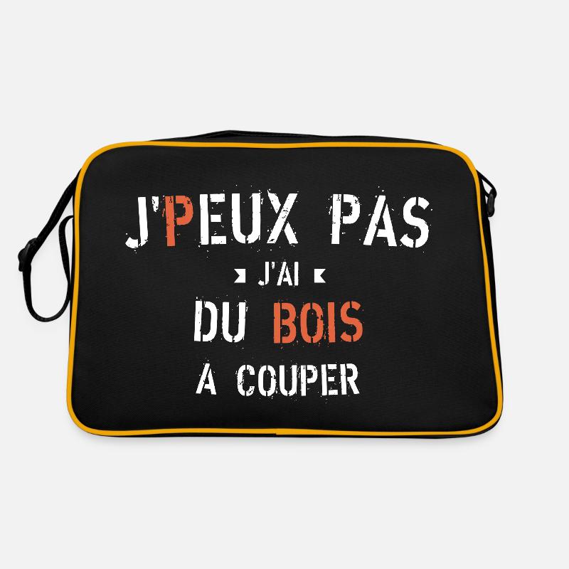 J Peux pas j ai du bois à couper - Sac Retro - noir/or