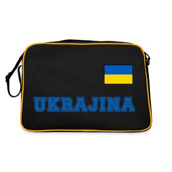 Look maillot de l’Ukraine – UKRAJINA avec drapeau - Sac Retro - noir/or - Dos